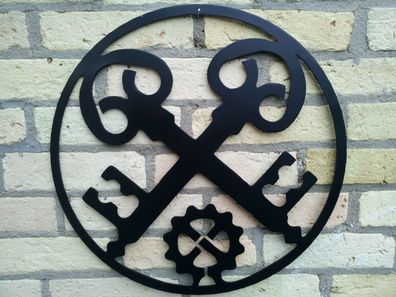 Schlosser, das Zunftzeichen aus 3mm Stahl D=40cm, Innungszeichen, Logo, Maibaum