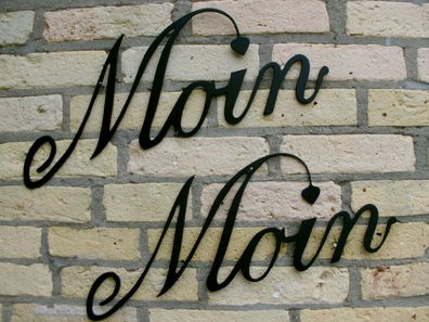 1 Paar "Moin Moin" aus 3mm Stahl Handarbeit aus kleiner Manufaktur Deko Welcome