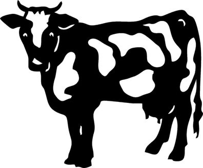 Kuh mit Hörnern die hübsche Schwarzbunte aus 3mm Stahl von 50cm-100cm
