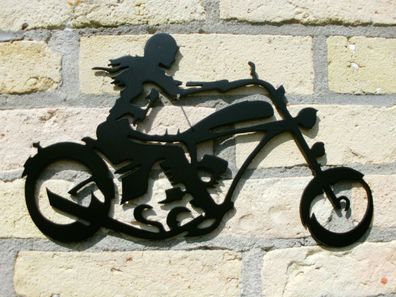 Biker Lady sexy Motorrad Braut aus 3mm Stahl von 30cm-50cm ab 39€ Logo Deko