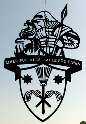 Der "Heilige Florian" Schutzpatron für Schornsteinfeger H=90cm aus 3mm Stahl