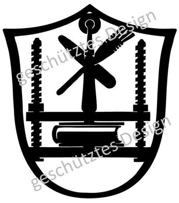 Buchbinder Zunft Wappen 40cm-100cm aus 3mm Stahl ab 49€ Maibaum Deko Handarbeit