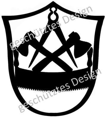 Zimmermann Zunftzeichen Wappen Deko Logo 40cm-100cm aus 3mm Stahl ab 49€ Maibaum