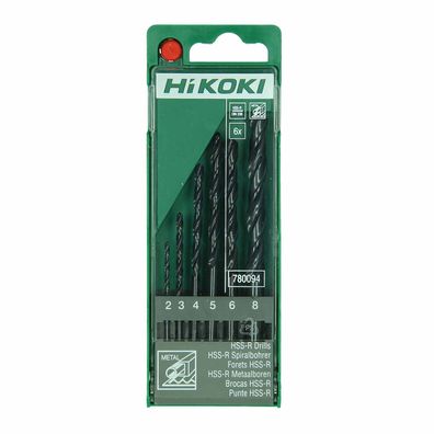Hikoki Metallbohrer-Set, 780094, HSS-R, Stahl und Guss bis 900 N/ mm², 6-teilig