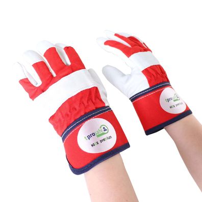 tprosafe kids premium Kinderhandschuhe rot-grau - kleine Handschuhe für Kinder