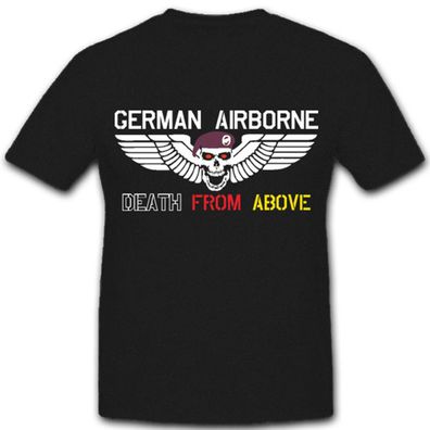 German airborne death from above Fallschirmjäger Skull Bw - T Shirt #5597