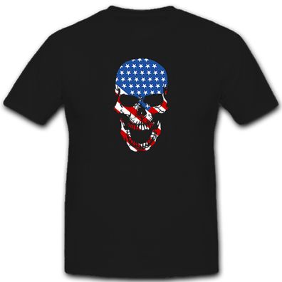 USA United States of America Skull Totenkopf Fahne Flagge flag - T Shirt #5452