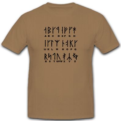 Wikinger Runen Germanen Schriftzeichen Schrift Buchstaben - T Shirt #5446