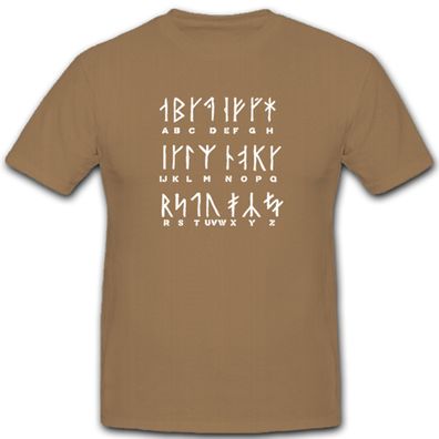 Wikinger Runen Germanen Schriftzeichen Schrift Buchstaben - T Shirt #5448