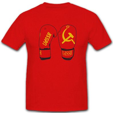 UDSSR Boxing Boxhandschuhe Sowjetunion Flagge Fahne - T Shirt #5385