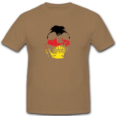 Skull Totenkopf Schädel Deutschland Flagge Fahne - T Shirt #5234