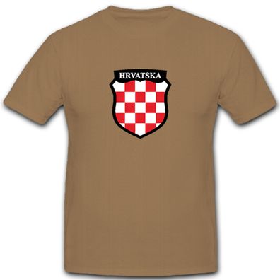 Kroatien Hrvatska Wappen Flagge Fahne - T Shirt #5214