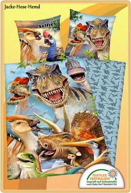 Bettwäsche Selfies Dinos Dinosaurier