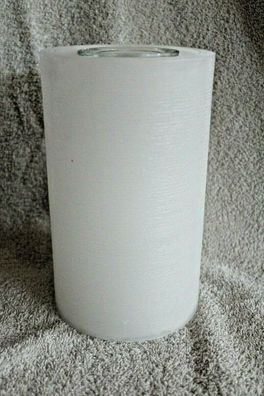 Kerze Stumpenkerze mit Teelicht weiss H: 17,5 cm D: 10 cm Hochzeit Taufe Kommunion
