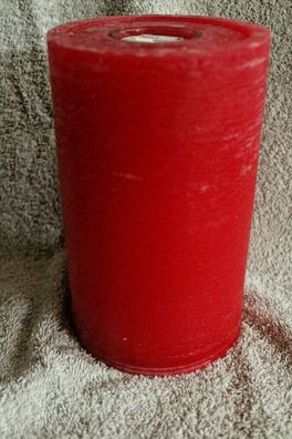 Kerze Stumpenkerze mit Teelicht rot H: 17,5 cm D: 10 cm Hochzeit Taufe Kommunion