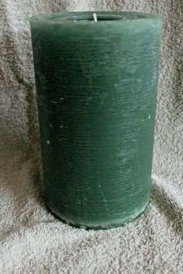 Kerze Stumpenkerze mit Teelicht grün H: 17,5 cm D: 10 cm Hochzeit Taufe Kommunion