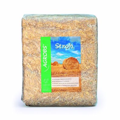 AGROBS Stroh 4 kg, Futterstroh Gerstenstroh Weizenstroh gehäckselt staubarm