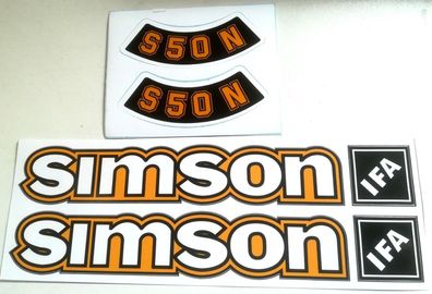 Simson 6 teiliger Aufklebersatz ocker IFA S 50 N Aufkleber Sticker = DDR Stil