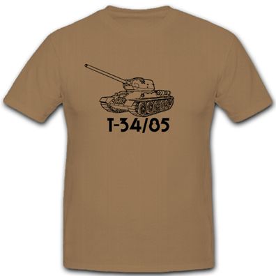 T34-85 Russischer Russland Sowjet Panzer Kanone Panzer - T Shirt #4821