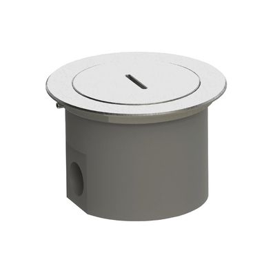 Bodensteckdose, 1-fach, rund, Schraubdeckel aus Aluminium, IP67 (7501A)
