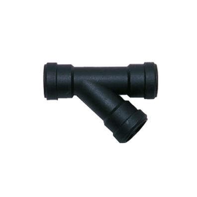T-Stück, schwarz, Abwasserrohr 28mm für 25mm Rohrsystem Wohnmobil PP, 45°