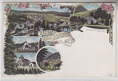 64975 Ak Lithografie Gruss aus Ober Rittersgrün im Erzgebirge um 1900