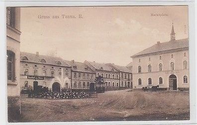 65099 Ak Gruss aus Tanna R. Marktplatz 1908