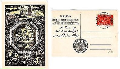 64878 Festpostkarte der Salzstadt Frankenhausen Kyffhäuserflug 1921