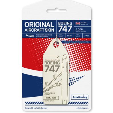 Aviationtag British Airways Boeing 747 GCIVE Schlüssel & Kofferanhänger