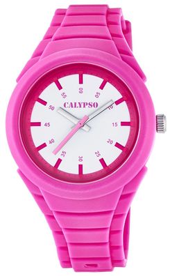 Calypso K5724 Damenuhr analog Quarz mit Polyurethan-Armband