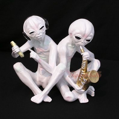 Alien Außerirdischer Space Figur Statue Star Band Dekoration UFO Musiker witzig