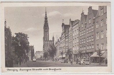 60157 Ak Danzig Langer Markt mit Rathaus um 1940