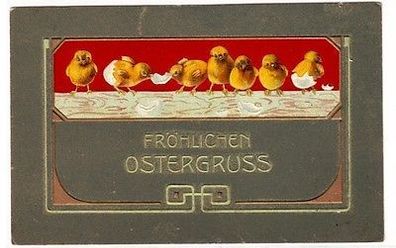 65233 geprägte Ak Fröhlichen Ostergruss: Küken sind geschlüpft 1908