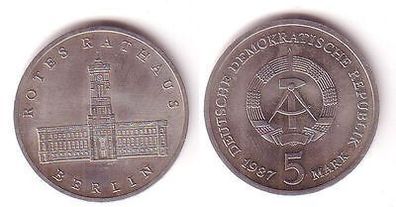 DDR Gedenk Münze 5 Mark Berlin Rotes Rathaus 1987 (110010)