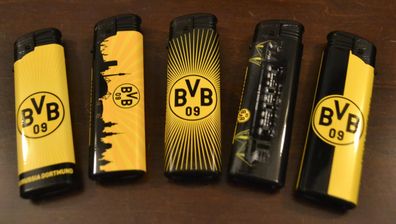 BVB 09- 5 Feuerzeuge + 1 Schal + 1 Pin + 1 Bierdeckel + 1 Lolly zum Freude Preis !