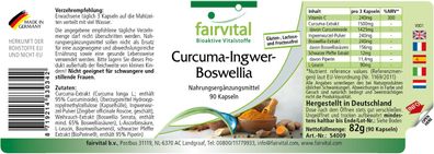 Curcuma Ingwer Boswellia - 90 Kapseln , MHD 11/2026 - fairvital