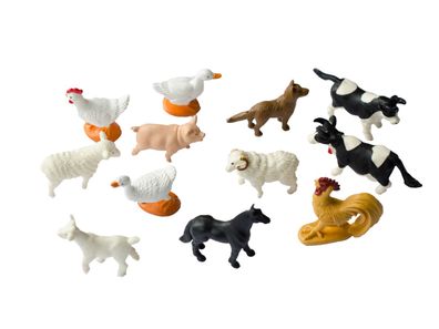 12x Bauernhoftiere Tierfiguren Haustiere Miniblings Tiere Farmtiere Bauernhof