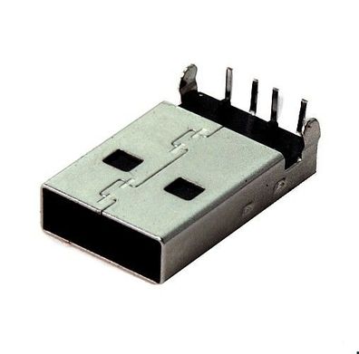 USB 2.0 Stecker Typ-A, 4-polig, gewinkelt, Durchsteckmontage, Assmann, 2St.