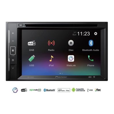 Pioneer AVH-A240DAB 2-DIN Autoradio Bluetooth DAB DVD CD Weblink Apple Android
