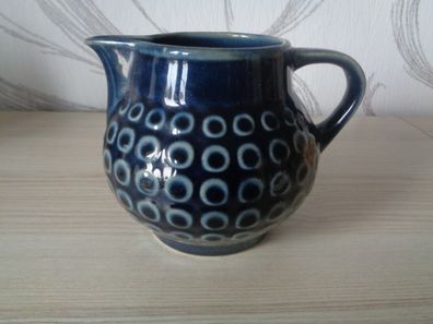 alter Milchtopf-12cm hoch-GDR-0,85l-blau Keramik