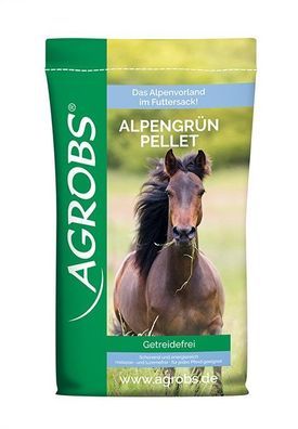 AGROBS Alpengrün Pellet 20 kg Kraftfutter Pferd getreidefrei stärkearm zuckerarm
