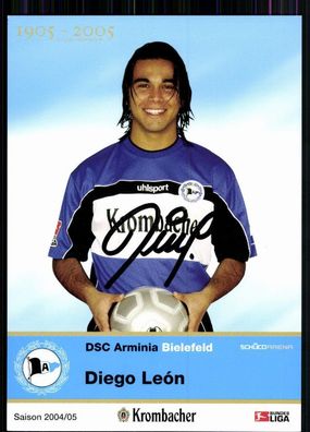 Diego Leon Arminia Bielefeld 2004-05 Autogrammkarte Original Signiert + A 83581