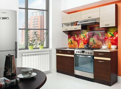 Küche Schränke Küchenzeile erweiterbar 260 cm Eiche Sonoma Fronten Neu&Schnell 