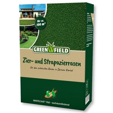 Greenfield Zierrasen Strapazierrasen 2 kg Rasensamen Grassamen Englischer Rasen