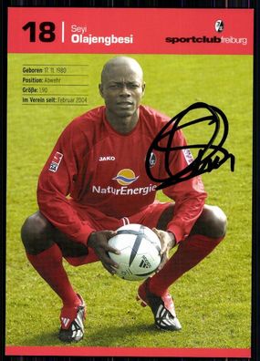Seyi Olajengbesi SC Freiburg 2003-04 Autogrammkarte Original Signiert + A 83721