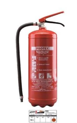 Gloria PDE 6 Protex - Dauerdruck Pulver Feuerlöscher mit Wandhaken; Brandklassen A