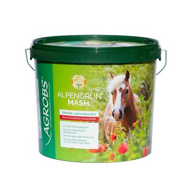 AGROBS Alpengrün Mash 5 kg Eimer Verdauung Aufbaufutter getreidefrei