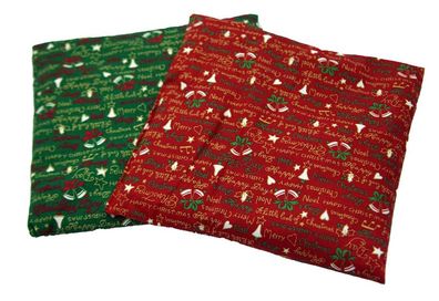Rapssamenkissen Weihnachten 2er SET ROT/ GRÜN Körnerkissen Wärmekissen 24 x 25 cm