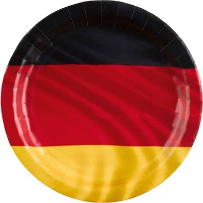 Amscan - Deutschland - Pappteller (8er Set, 23cm) Teller WM EM Grillen Feiern