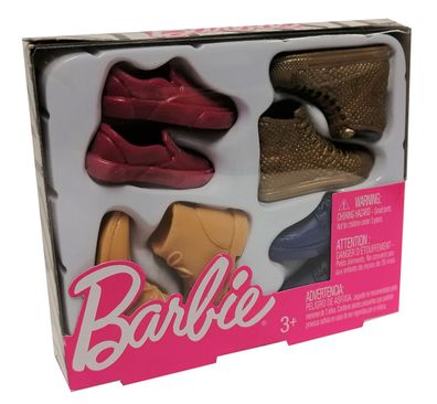 Mattel GNJ69 Barbie Schuh-Set Ken 4 teilig Rot/ Gold/ Blau/ Ocker Puppenzubehör